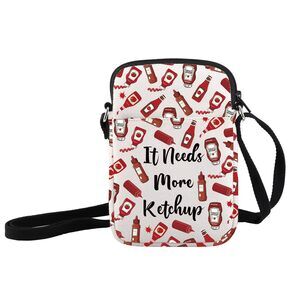 2527 Funny Ketchup Crossbody Bag Ketchup Lover Gift Condiment Shoulder Bag